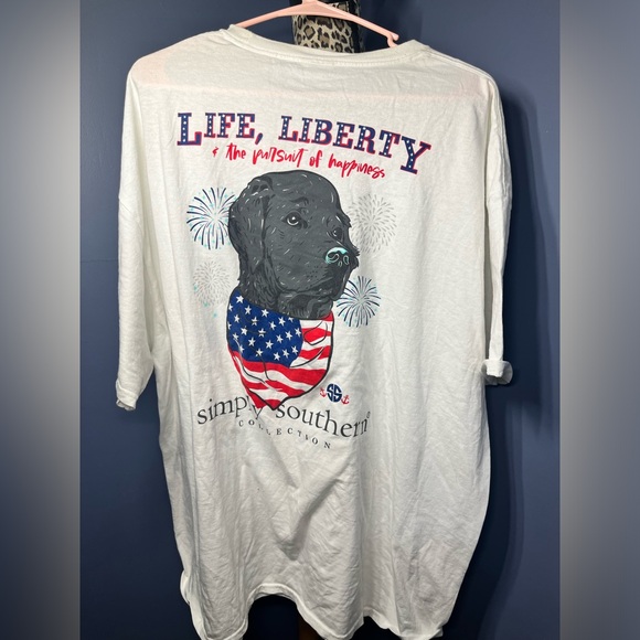 SIMPLY SOUTHERN PREPPY LIBERTY USA DOG T-SHIRT SIZE XXL - Picture 2 of 7